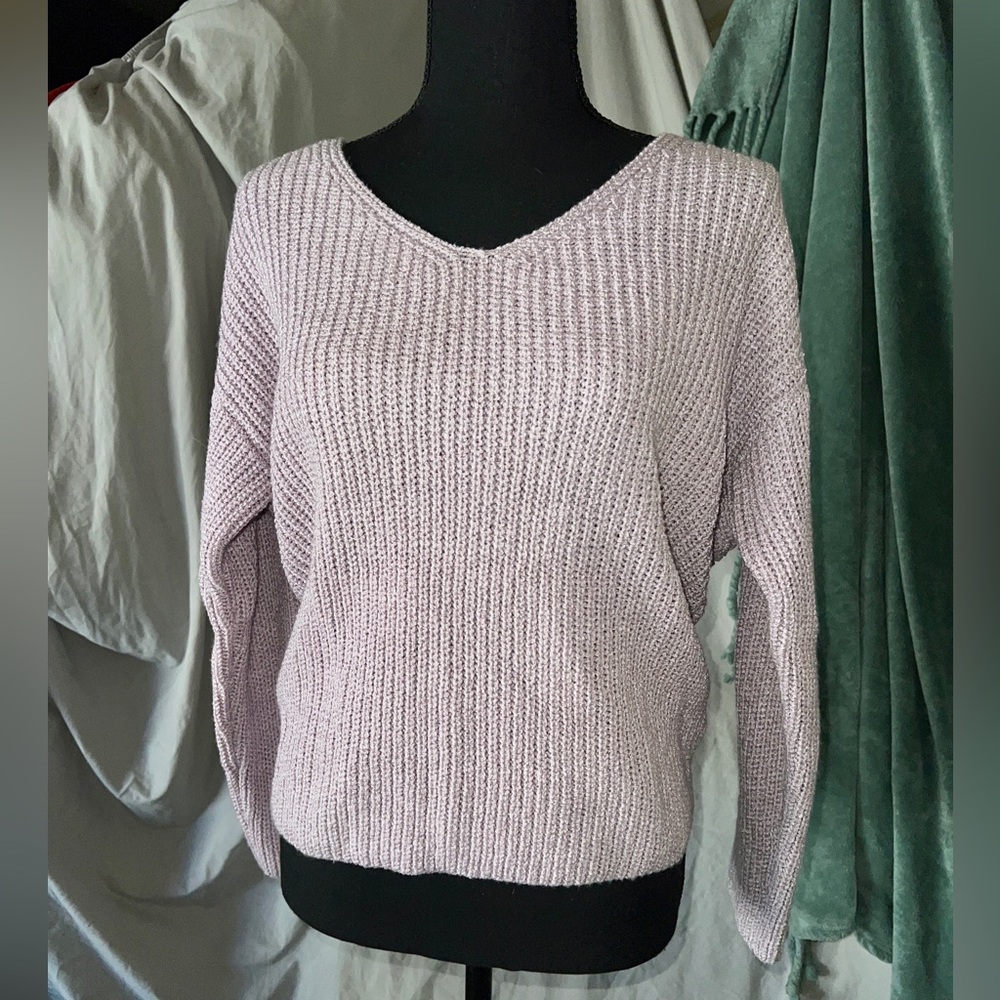 Astr Purple Chunky Knit Sweater